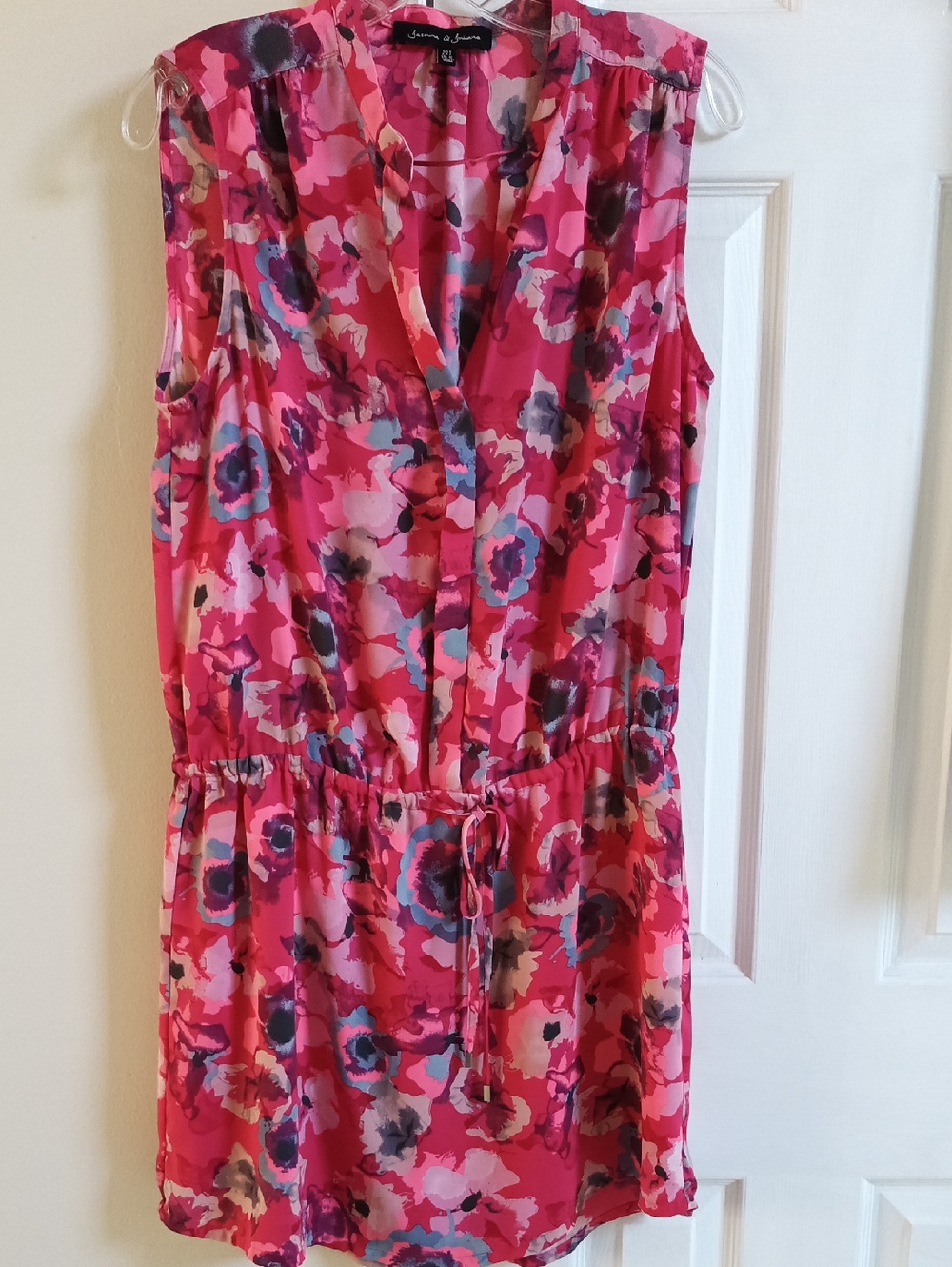 Pink Floral Sleeveless Romper